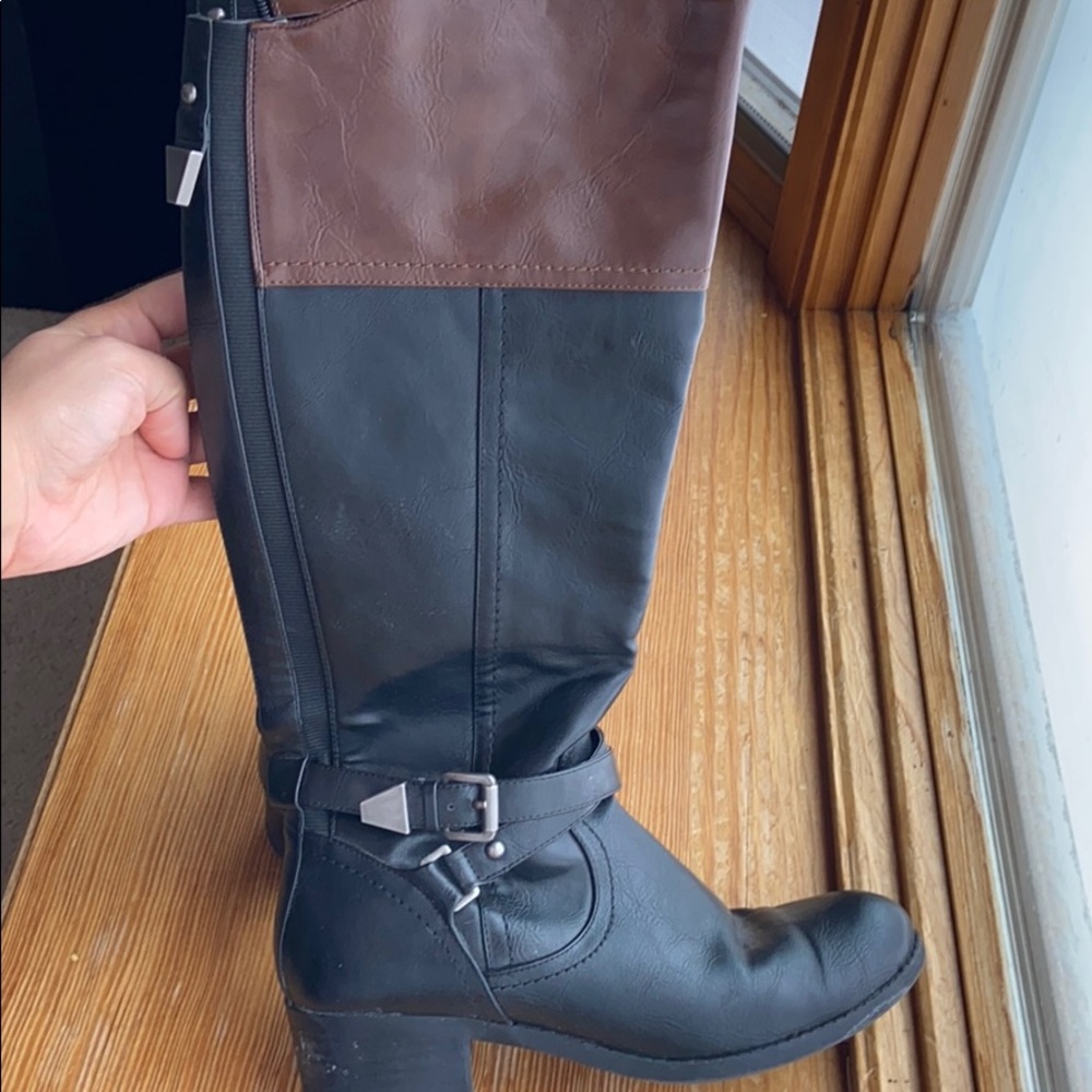Black & brown riding boots